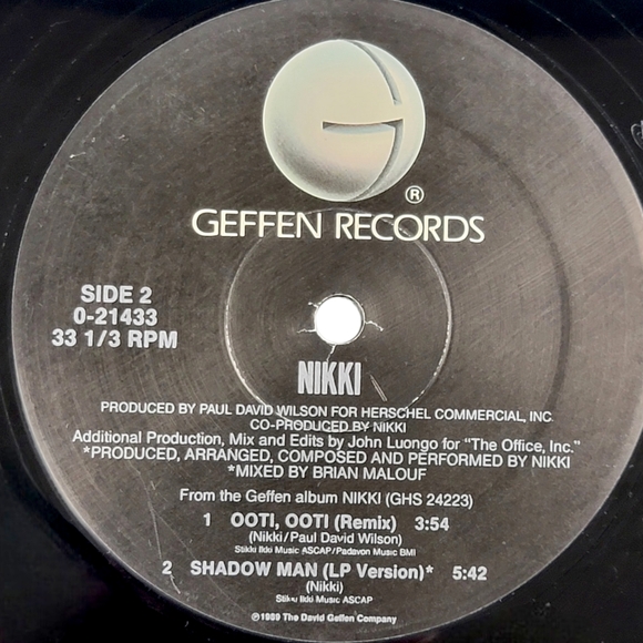 Nikki Ooti Ooti Promo Single Vinyl Geffen Records 1989 - Picture 5 of 8